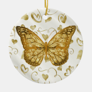 Pure Gold Butterfly Ceramic Ornament