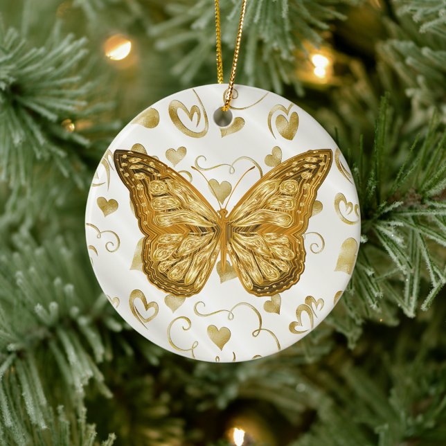 Pure Gold Butterfly Ceramic Ornament (Creator Uploaded)
