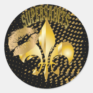 Pure Gold Fleur de Lis Classic Round Sticker