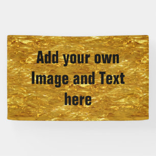 PURE GOLD FOIL Pattern + your text / photo Banner