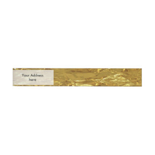PURE GOLD FOIL Pattern + your text / photo Wraparound Address Label