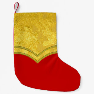 PURE GOLD LEAF Border + your text / photo Small Christmas Stocking