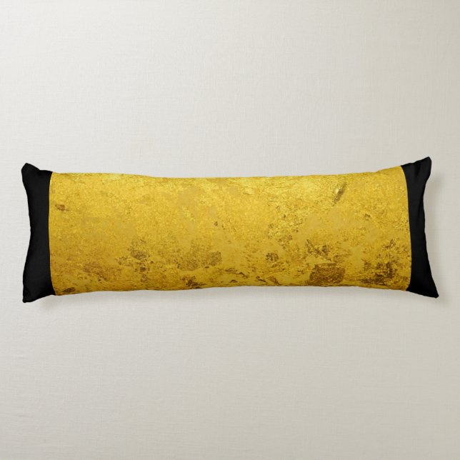 PURE GOLD LEAF Pattern + your text / photo Body Cushion (Back)