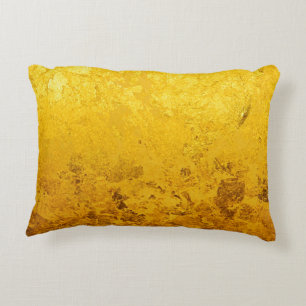 PURE GOLD LEAF Pattern + your text / photo Decorative Cushion