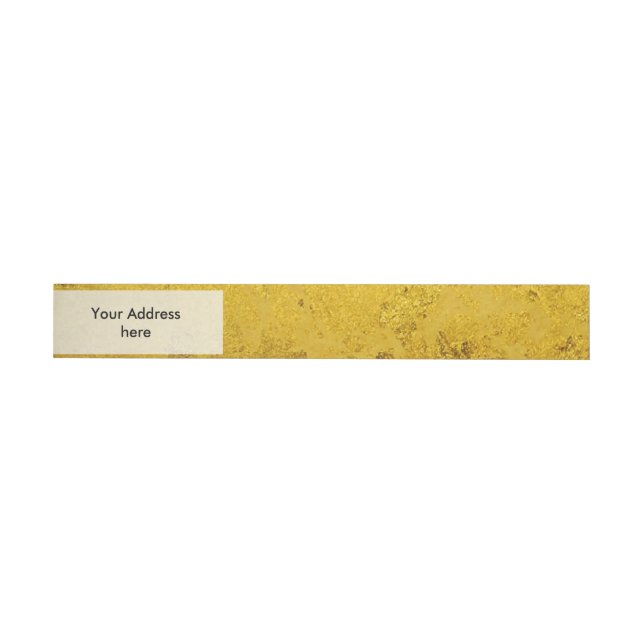 PURE GOLD LEAF Pattern + your text / photo Wraparound Address Label (Individual)