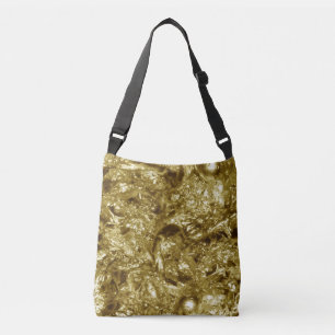 PURE GOLD moonscape Pattern + your text / photo Crossbody Bag