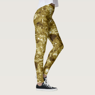 PURE GOLD moonscape Pattern + your text / photo Leggings