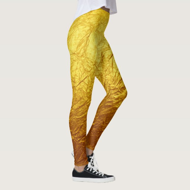 PURE GOLD PAPER Pattern + your text / photo Leggings (Right)