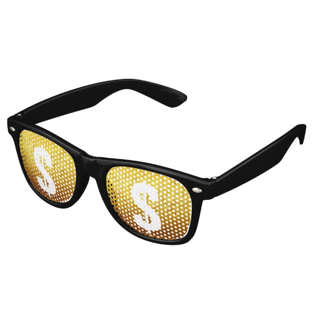 PURE GOLD PAPER Pattern + your text / photo Retro Sunglasses (Angled)