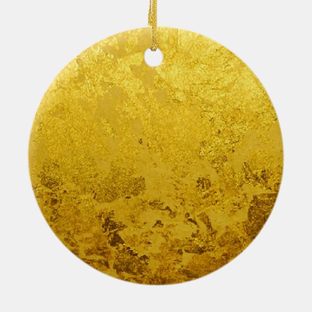 PURE GOLD pattern / gold leaf Ceramic Tree Decoration (Back)