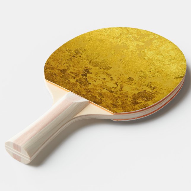 PURE GOLD pattern / gold leaf Ping Pong Paddle (Front Angle)