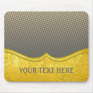 PURE GOLD pattern / gold leaf + your photo & text Mouse Pad