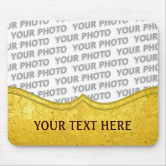 PURE GOLD pattern / gold leaf + your photo & text Mouse Pad