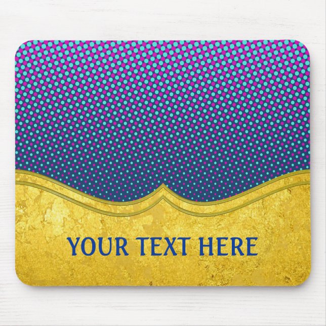 PURE GOLD pattern / gold leaf + your photo & text Mouse Pad (Front)