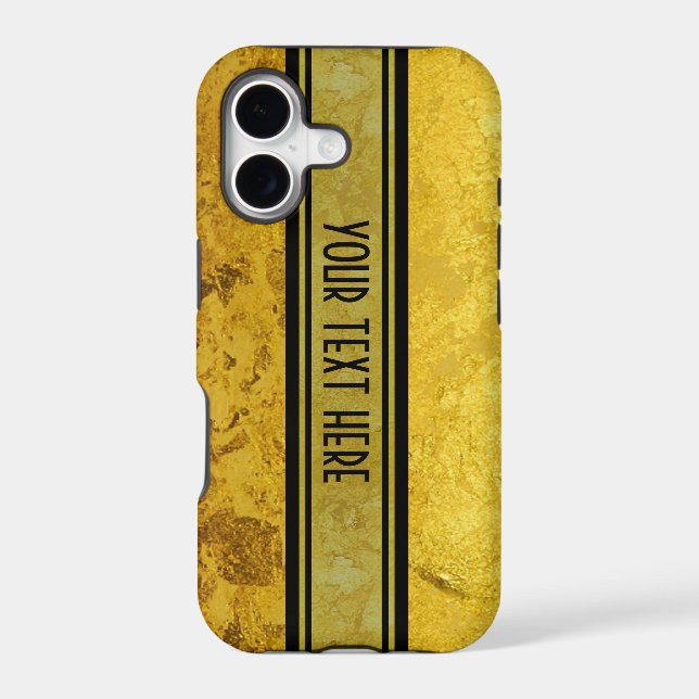 PURE GOLD pattern / gold leaf + your text (Back)