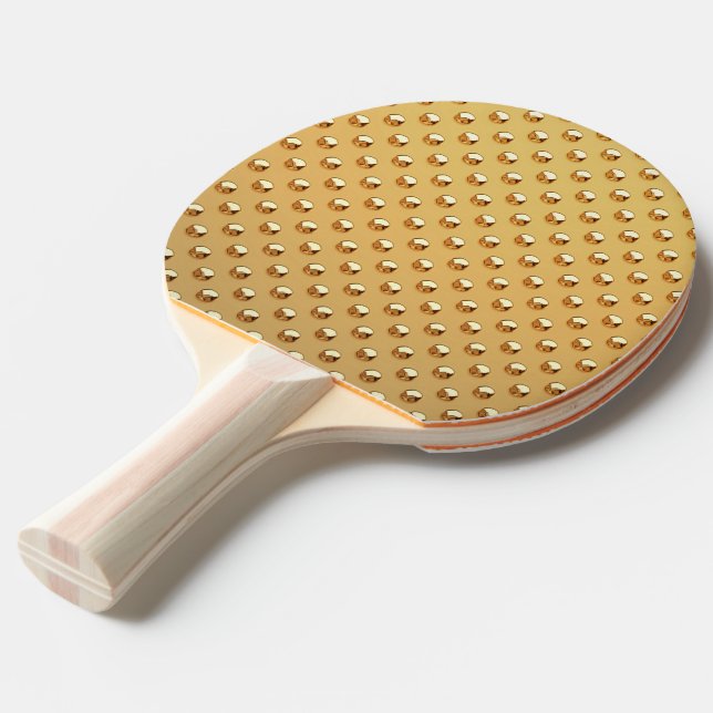 PURE GOLD pattern / golden pearls Ping Pong Paddle (Front Angle)