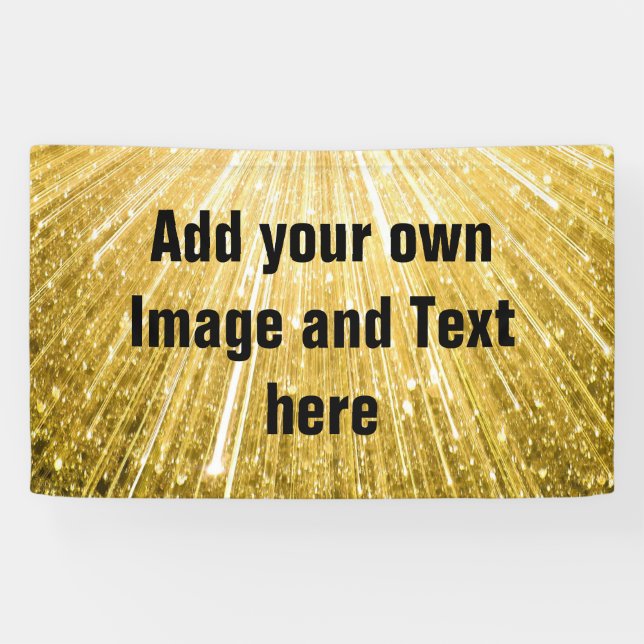 PURE GOLD Shower Pattern + your text / photo Banner (Horizontal)