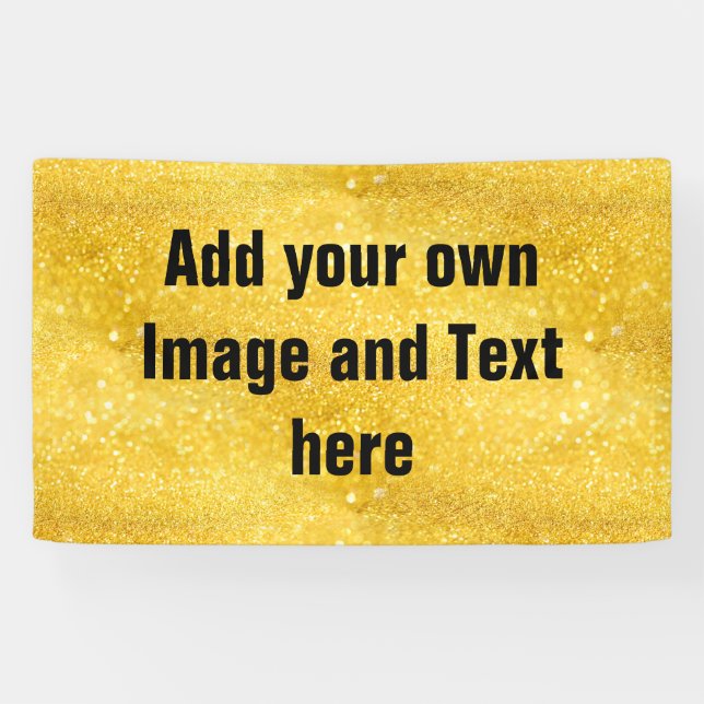 PURE GOLD Sparkles Pattern + your text / photo Banner (Horizontal)