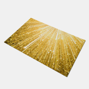 PURE GOLD Sparkles Pattern + your text / photo Doormat
