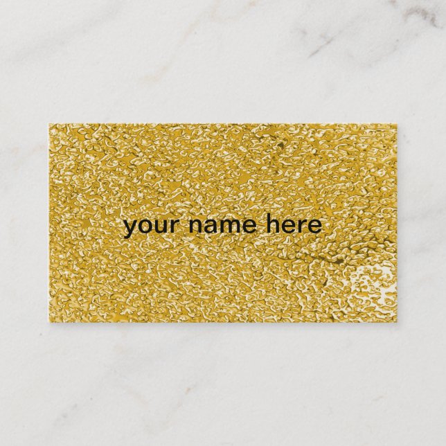 PURE GOLD Splatter Pattern + your text Business Card (Front)