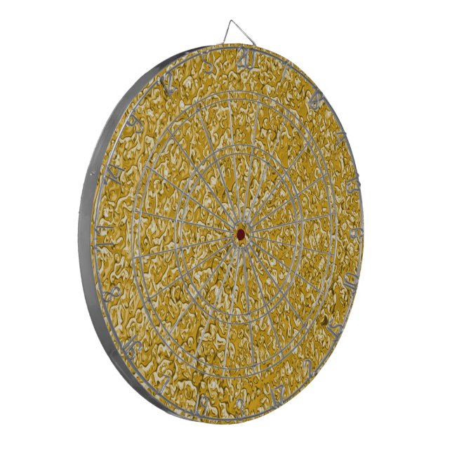 PURE GOLD Splatter Pattern + your text Dartboard (Front Left)