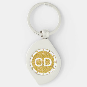 PURE GOLD Splatter Pattern + your text Key Ring