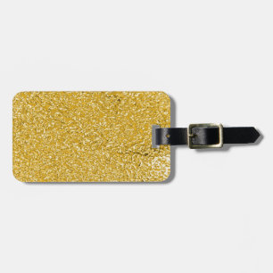PURE GOLD Splatter Pattern + your text Luggage Tag