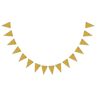 PURE GOLD Splatter Pattern + your text / photo Bunting