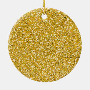 PURE GOLD Splatter Pattern + your text / photo Ceramic Tree Decoration