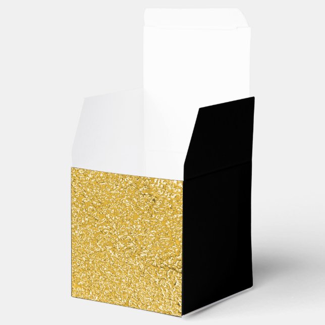 PURE GOLD Splatter Pattern + your text / photo Favour Box (Opened)
