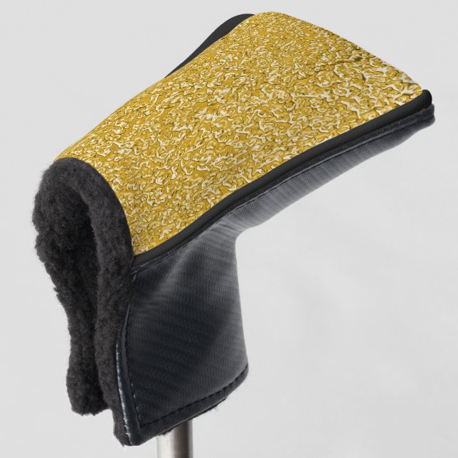PURE GOLD Splatter Pattern + your text / photo Golf Head Cover (3/4 Front)