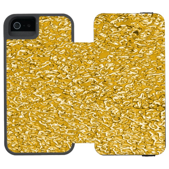 PURE GOLD Splatter Pattern + your text / photo Incipio iPhone Wallet Case (Folio Open)