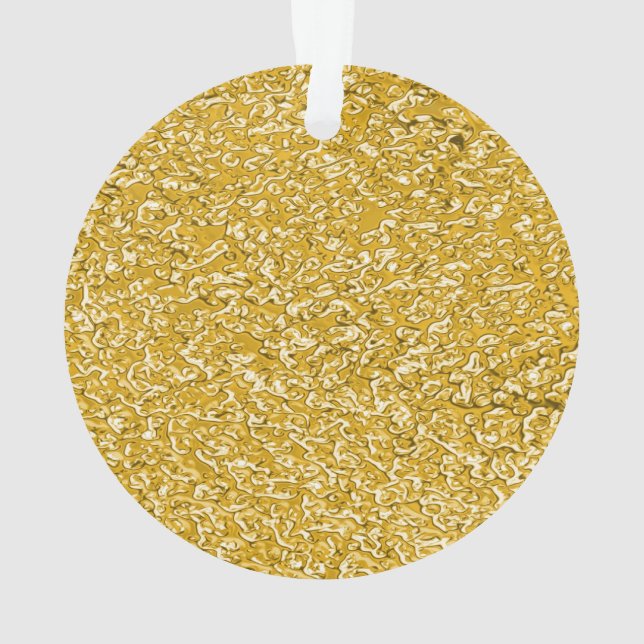 PURE GOLD Splatter Pattern + your text / photo Ornament (Back)