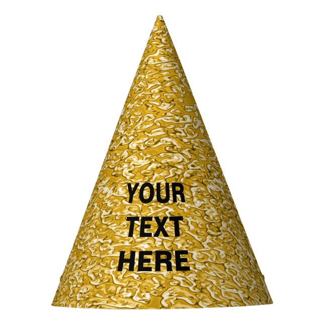 PURE GOLD Splatter Pattern + your text / photo Party Hat (Front)