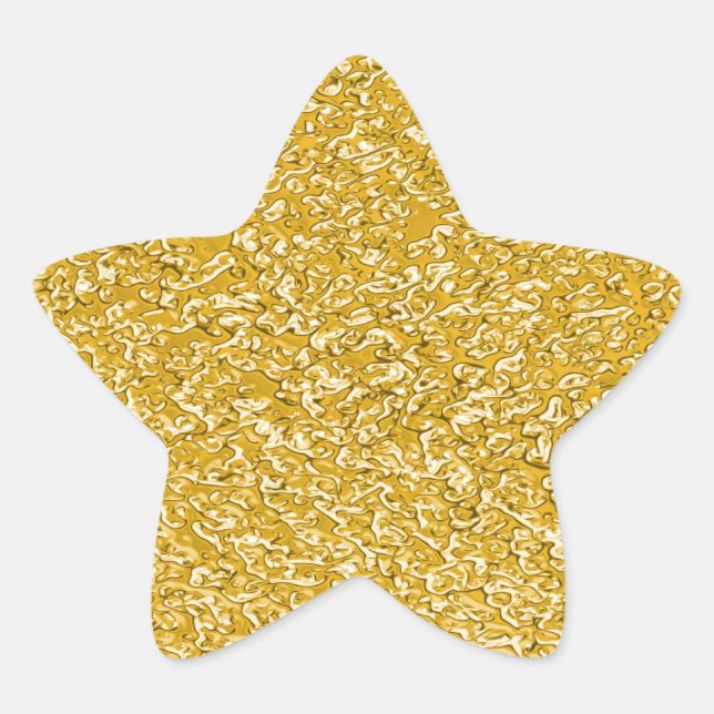 PURE GOLD Splatter Pattern + your text / photo Star Sticker (Front)