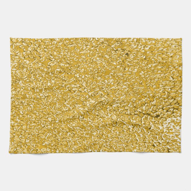 PURE GOLD Splatter Pattern + your text / photo Tea Towel (Horizontal)