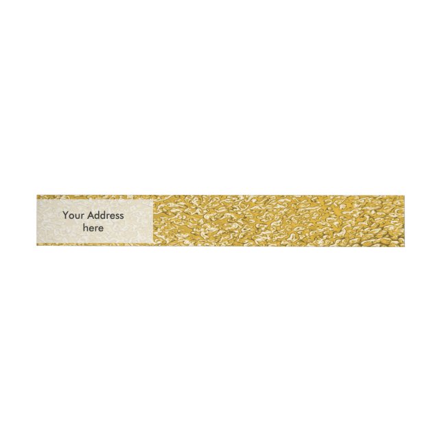 PURE GOLD Splatter Pattern + your text / photo Wraparound Address Label (Individual)