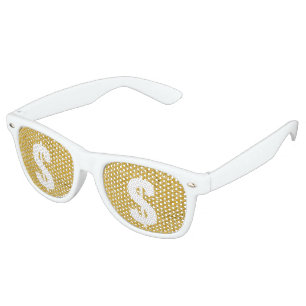 PURE GOLD Splatter Pattern + your text Retro Sunglasses