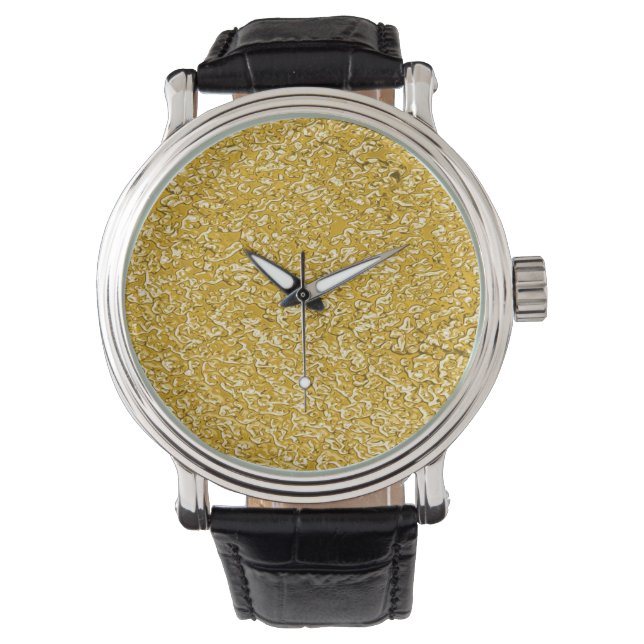 PURE GOLD Splatter Pattern + your text Watch (Front)