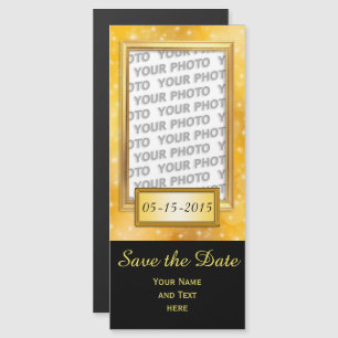 Pure Golden Photo Frame Ia + your photo & text Magnetic Invitation