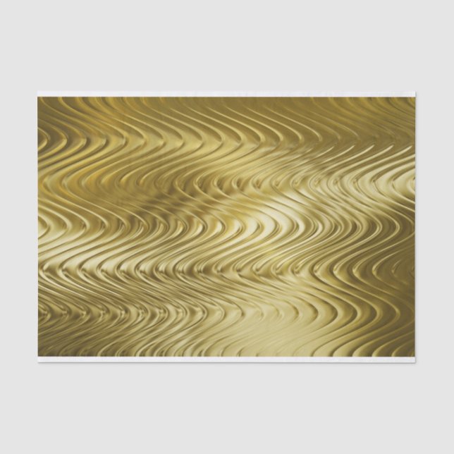 PURE GOLDEN WAVES Pattern + your text / photo Tissue Paper (Front)