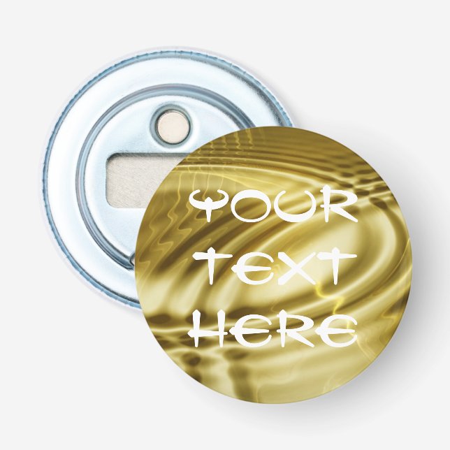 PURE GOLDEN WAVES soft Pattern + your text Bottle Opener (Front)