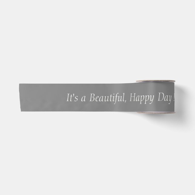 Pure Grey 808080 - Custom Message or Blank Satin Ribbon (Front)