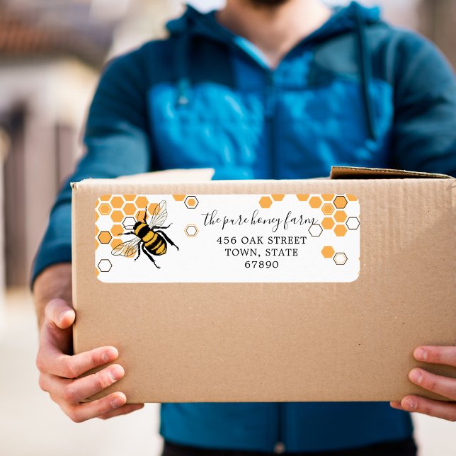 Pure Honey Custom Food | Return Address Labels (Honey Business Return Address Labels)