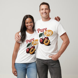 Pure Joy Cherries Apricot Retro Christian Tee