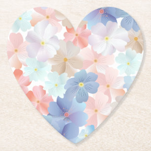 Pure love as a Flower Paper Coaster