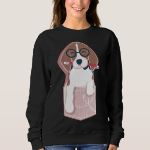 Pure Love Pockets I Blush Pink Background Dachshun Sweatshirt