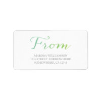 Pure Love Watercolor Address Labels / Lime Emerald