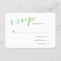Pure Love Watercolor Wedding RSVP / Lime Emerald