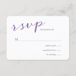 Pure Love Watercolor Wedding RSVP / Violet Card